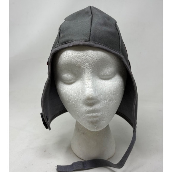 Unbranded Other - Vintage Grey Aviator Trapper Hat Goggle Straps Pilot Steampunk Cap Medium